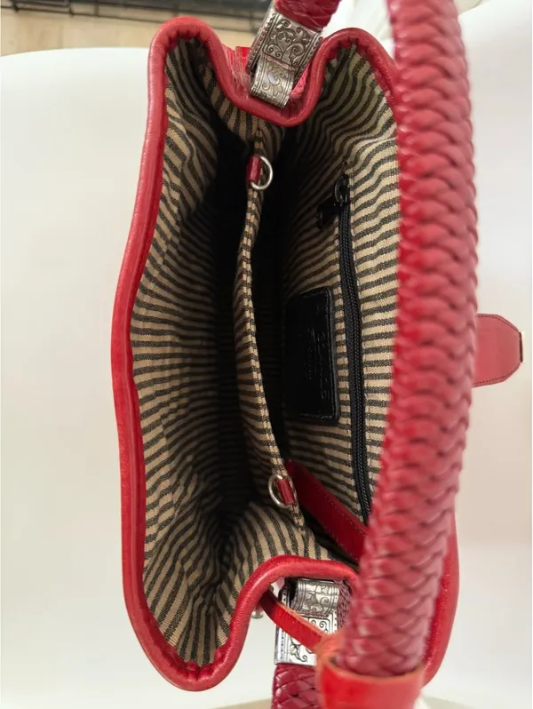 Brighton red leather handbag - Image 8