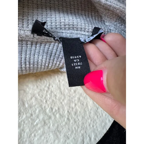 Eileen Fisher‎ Hoodie Waffle Knit Top Womens Medium Loungewear Boxy - Image 6