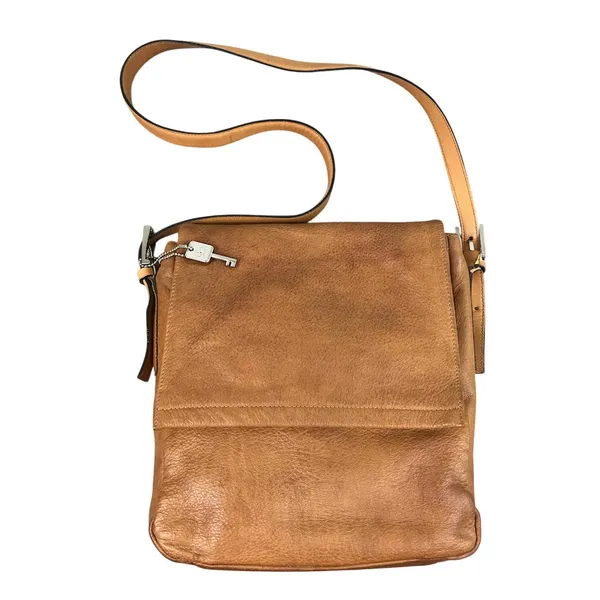 FOSSIL Classic VTG Leather Messenger Crossbody Shoulder Bag Brown Timeless Boho - Image 2