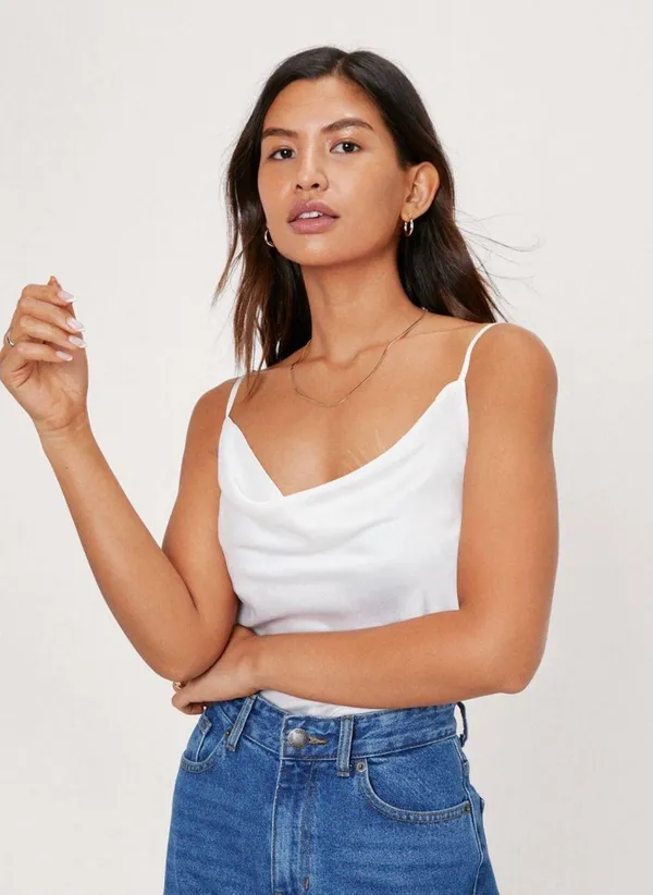 White Cowls Life Satin Cami - Image 3
