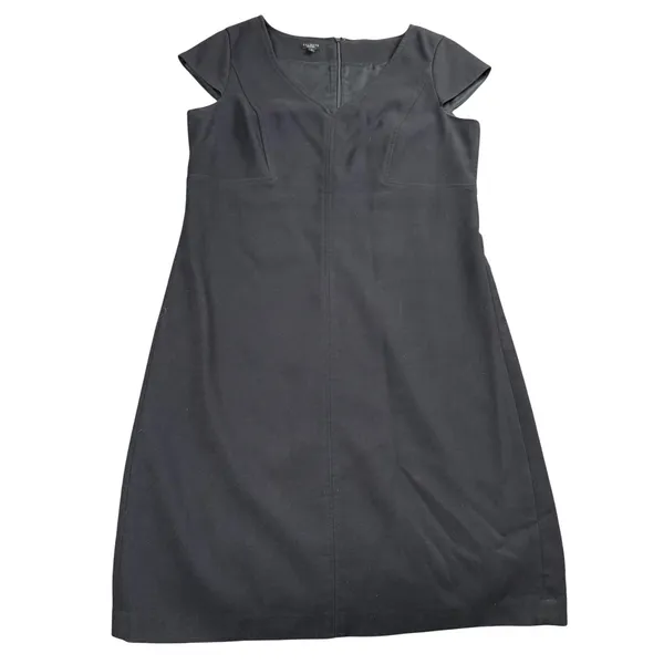 Talbots Sheath Dress Womens Size 12 Black V-Neck Cap Sleeve Professional LBD - Image 3