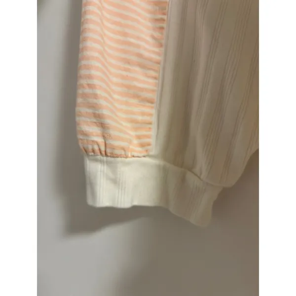 Vintage 80s Striped Sweatshirt Peach White Colorblock Crewneck Stranger Things M - Image 6