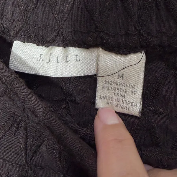 Vintage J. Jill Brown Embroidered‎ Rayon Maxi Skirt Women's Size M - Image 6