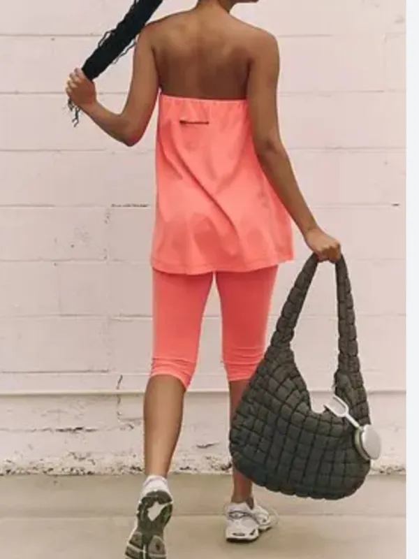 NWT Free People Hot Shot Tube Onesie in Neon Coral - Image 2