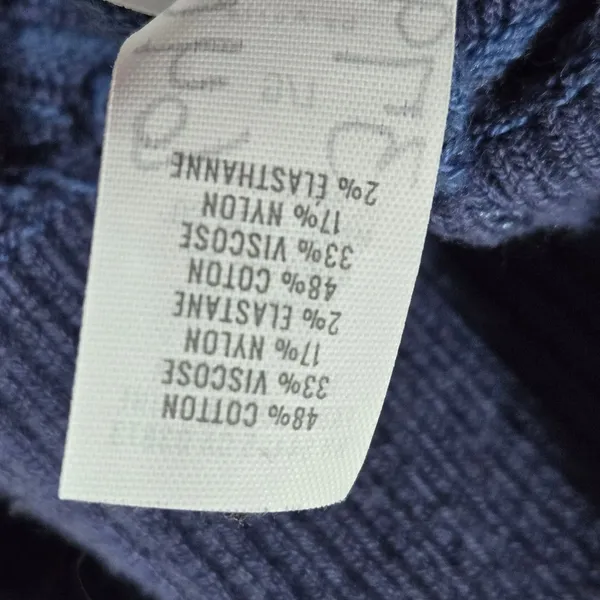 OFFLINE by Aerie Home Stretch Ribbed Sweater Quarter Zip Blue Pullover Sweater L - Image 6