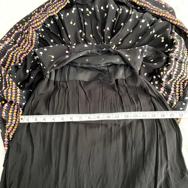 Free People Coryn Black Print Long Sleeve Open Back Flare Boho Mini Dress 0 - Image 11