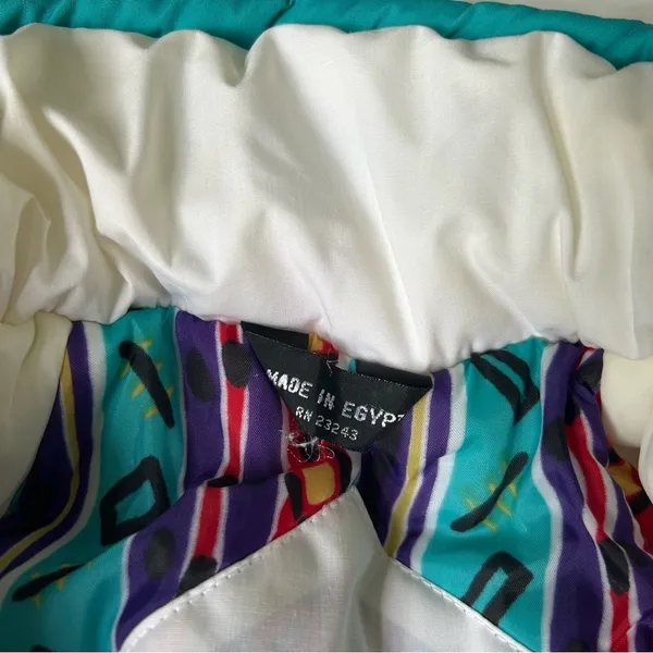 Vintage 90’s Puffer Ski Suit Jacket Prezzia Coat Funky Art to Wear Size Medium - Image 5