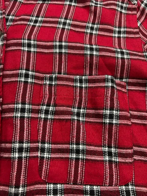 Like New Hollister women soft Red Plaid Button-Up Shirt size S - Image 3