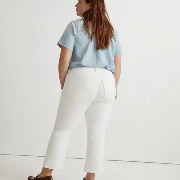 Madewell Mid-rise Kick Out Crop‎ Jeans White 33 - Image 4