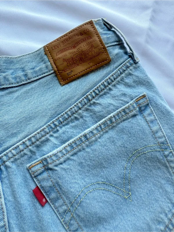 Levi’s 501 Button Fly Cotton High Rise Denim Shorts Size 28 - Image 8