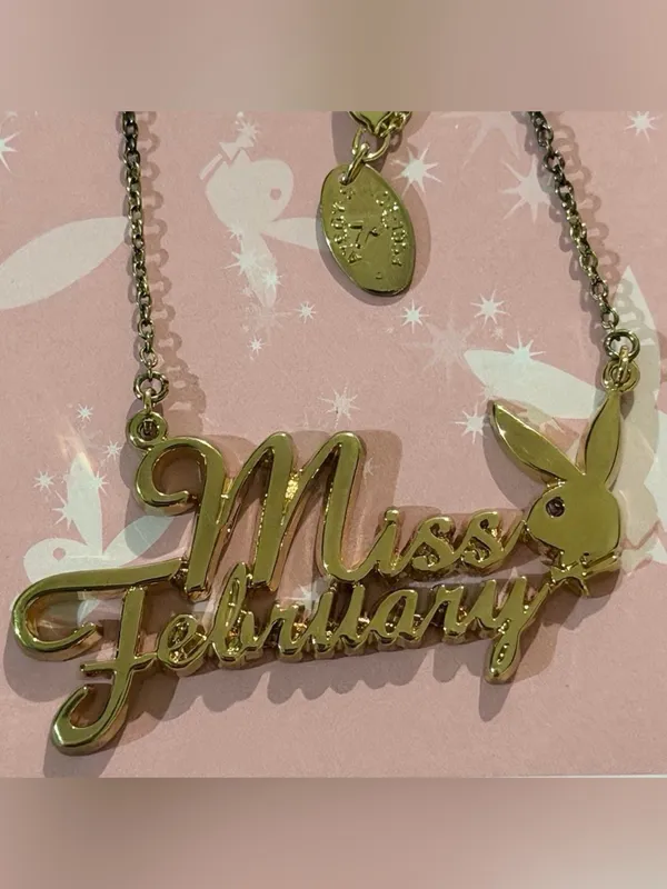Playboy miss February gold necklace NWOT - Image 2