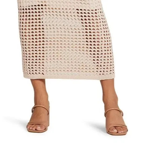 Steve Madden Womens Interior Lining Elastic Waist Crochet Skirt Beige Size M - Image 6