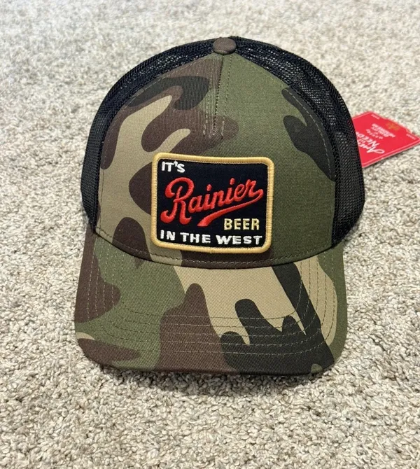 New American Needle Rainier Beer Camo Trucker Hat - Image 2