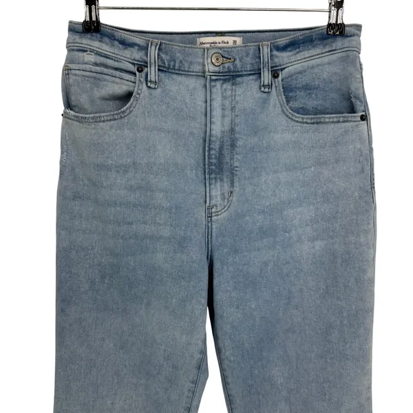 Abercrombie & Fitch The Flare Ultra High Rise Jean 10 Long Light Wash Retro Boho - Image 3