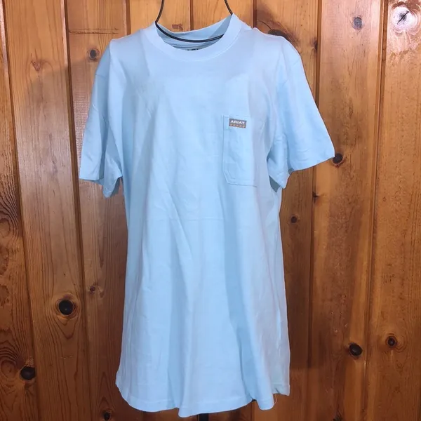Ariat Women's Rebar CottonStrong Roughneck Graphic T-Shirt size medium blue​​ - Image 5