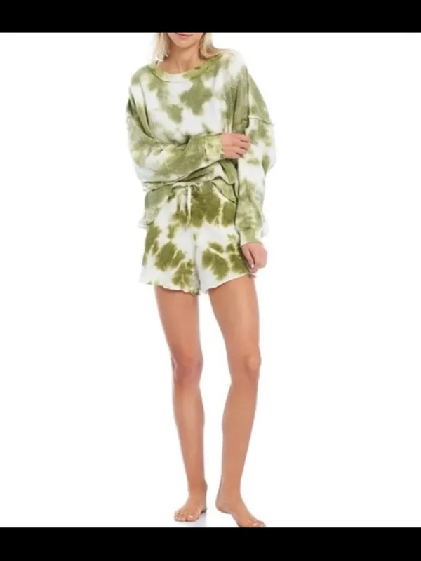 FREE PEOPLE Kelly Tie Dye shorts sweatshirt - Image 3