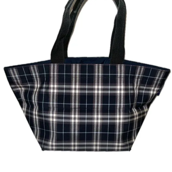 Burberry Authentic Vintage Blue Label Navy Nova Check Canvas Tote - Image 3
