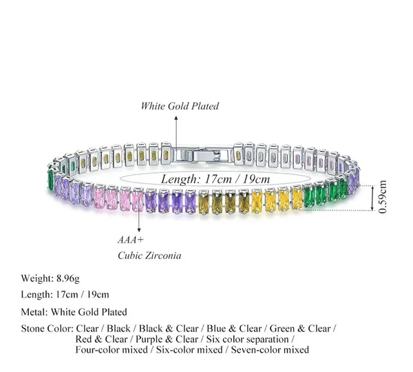 Women Rainbow Crystal Zirconia Bracelet - Image 5