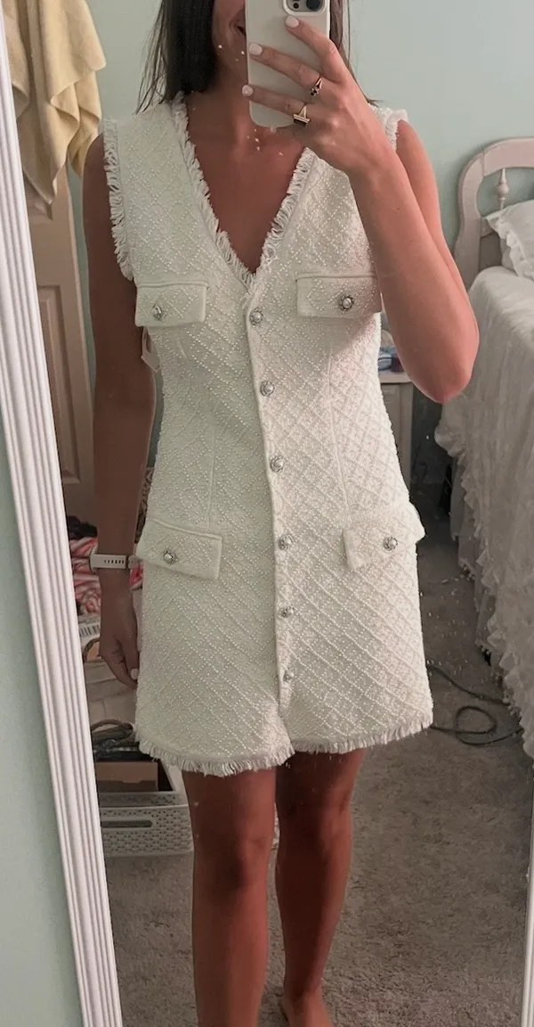 BHLDN White Pearl Anthropologie Dress - Image 2