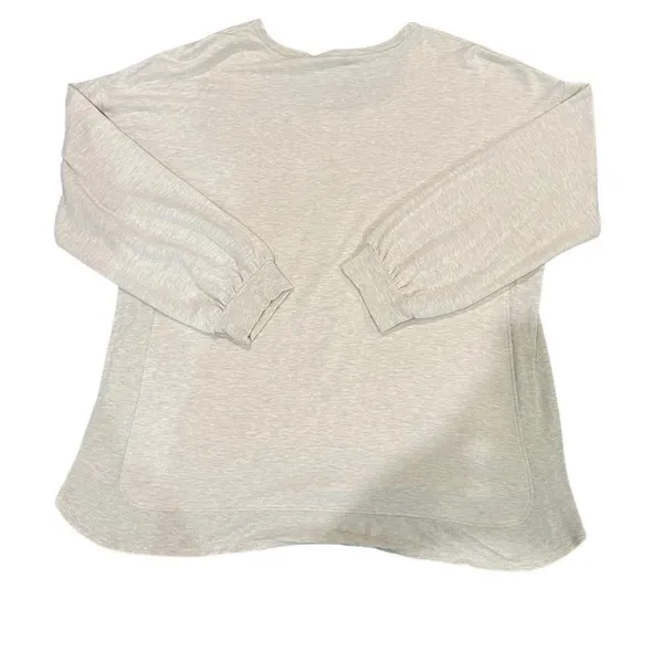 Soft Surroundings‎ Pullover Sweatshirt Womens XL Beige Heather Rib Trim - Image 4