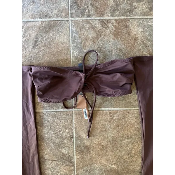 SKIMS Swim Long Sleeved Bikini Top Cocoa Size Small - Image 9