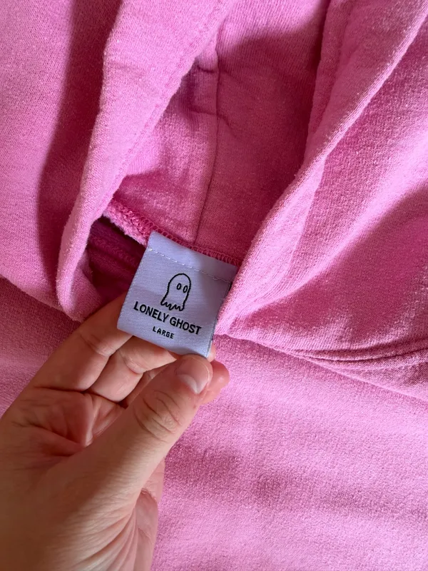 Lonely Ghost Text Me When You Get Home Pink Hoodie - Image 4