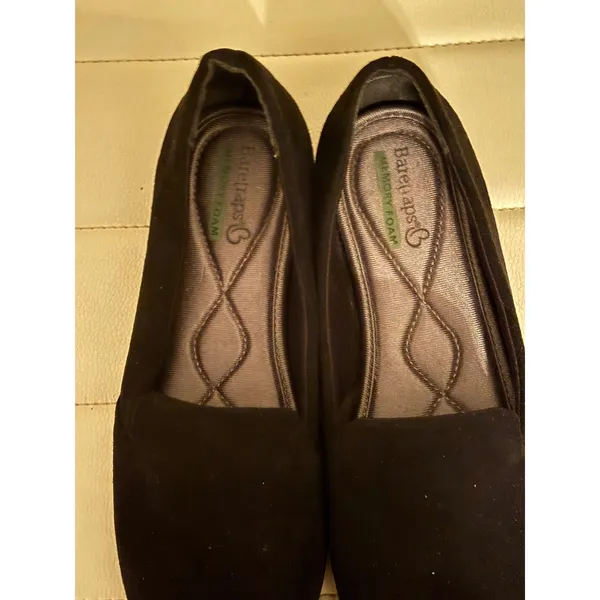 Baretraps Womens Black Suede‎ Memory Foam Slip On Loafers Flats Shoes - Image 2