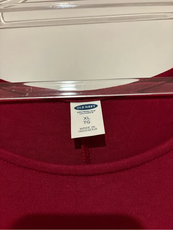 Old Navy Long Sleeve knit swing dress‎ gosh garnet red size XL - Image 4