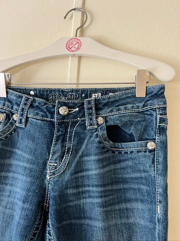 Miss Me Woman’s Jeans Size 28 Bootcut -See Fix By Zipper - Image 4