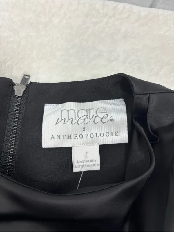 Anthropologie Mare Mare Satin Puff-Sleeve Top Black Draped Puff-Sleeve Blouse - Image 11