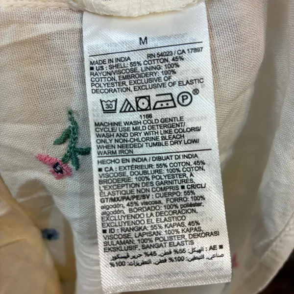 Old Navy Floral Embroidered Midi Dress Ivory Cottagecore Boho Tiered Sundress - Image 5