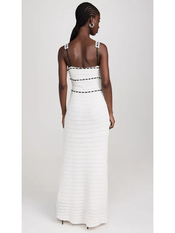 For Love & Lemons Mayfair Maxi Dress in White XSmall Womens Knit - Image 13