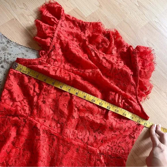 Revolve Aijek Orange Into The Night‎ Lace Mini Dress Size 3 Cocktail - Image 8