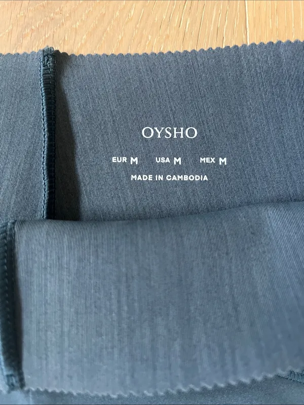 Like New Oysho High-Waisted Compressive Leggings Dark Green Grey Women's Medium - Image 4