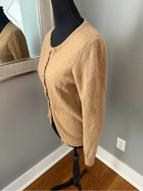 Boden x Anthropologie Cashmere Preppy Cardigan Camel 4. - Image 5