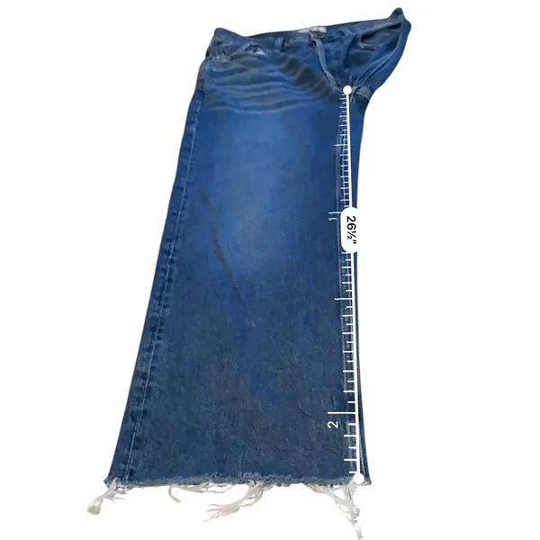 Madewell‎ Low Slung Baggy Crop Jeans 26 Raw Hem Wide Leg Blue Denim High Rise - Image 12