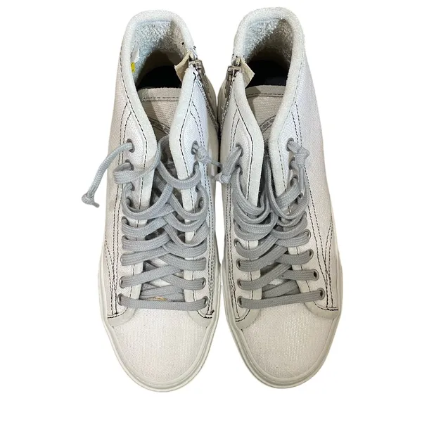 P448 Sally High Top Sneakers Cream‎ Snake Print Leather EU 38 - Image 10