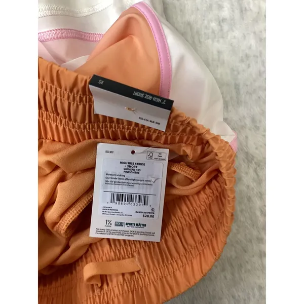 DSG‎ Womens Stride High-Rise Running Shorts Orange Pink Ombre XS New - Image 7