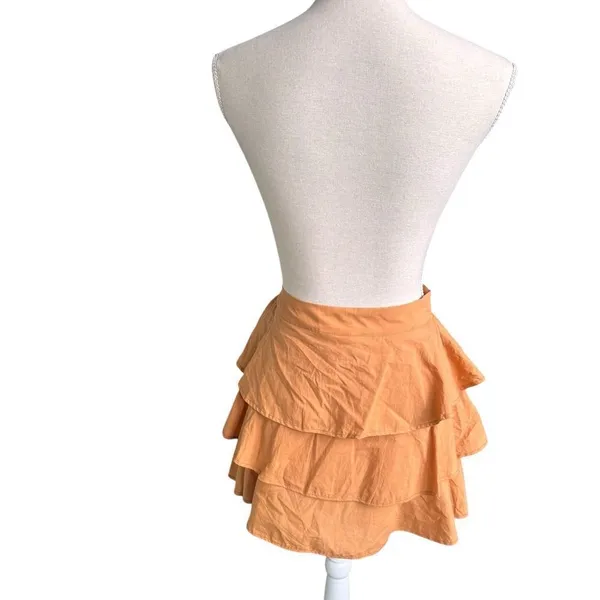 Farm Rio Caramel layered mini skirt NWT L - Image 3