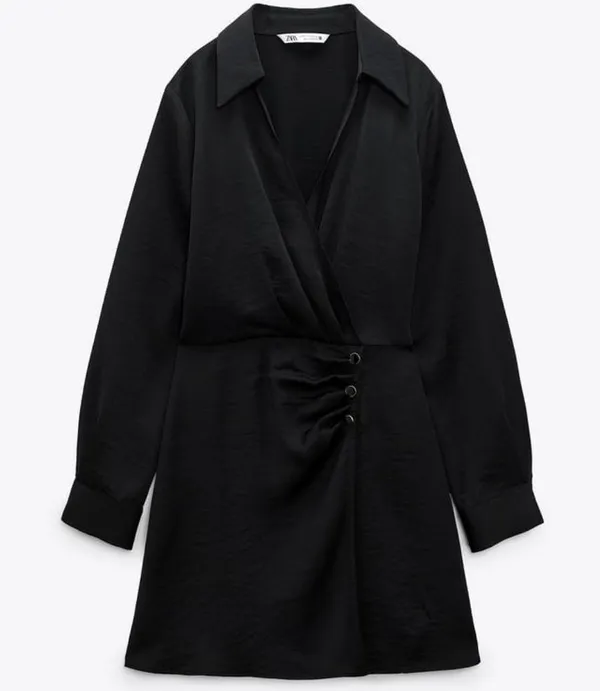 Zara SATIN WRAP DRESS - Image 6