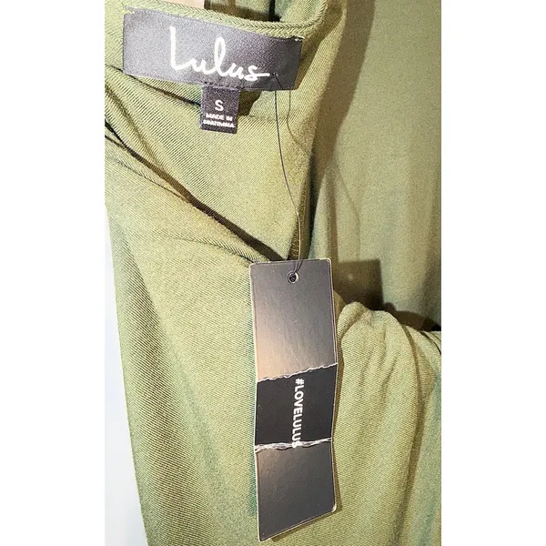 NWT LULUS Women’s Spin Around Olive Green Long Sleeve Twist-Back Top Size Small - Image 6