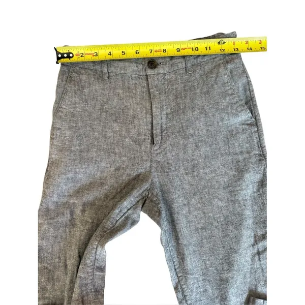 Uniqlo Linen Cotton Blend Tapered Trouser Pants Gray Womens Size XS - Image 5