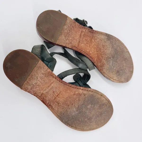 Frye Taylor Sandals‎ Leather Thong Blue/Green Women’s 8.5 Bohemian - Image 5
