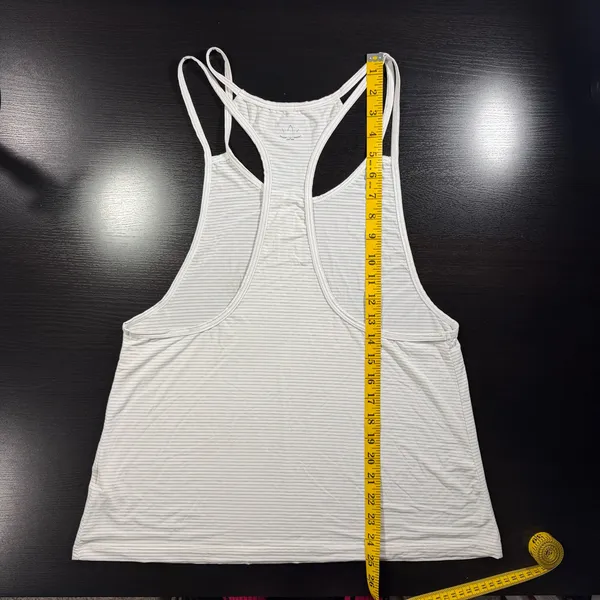 Women’s Beyond Yoga White and Gray Striped Spaghetti Strap Tank Size Small - Image 5