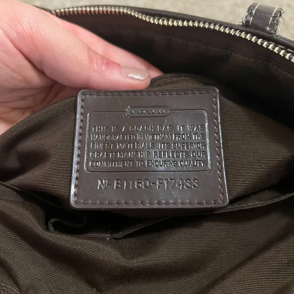 Coach Signature Monogrammed C Canvas Purse Travel Tote Bag Zip Closure - Image 7