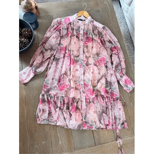 Alex Marie Floral Ruffle Mini Dress Womens‎ Pink Size 6 - Image 9