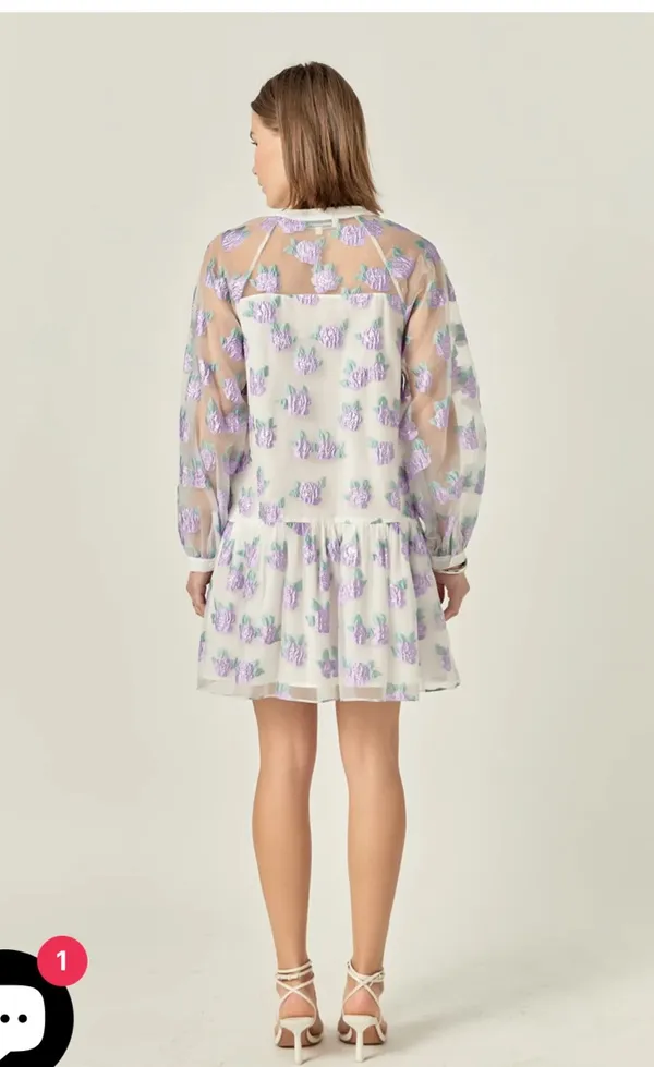 English Factory Floral organza mini dress - Image 4