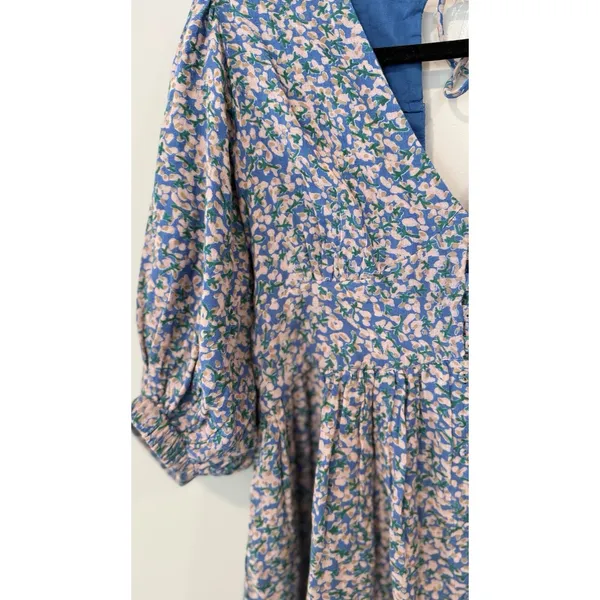 Anthropologie Mirth Caftan Perth mini dress in the Blueberry Print Medium 3031 - Image 5