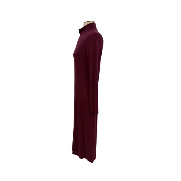 Marine Layer Lexi Mockneck Midi Dress Merlot Ribbed‎ Tencel Soft Stretch Large - Image 6