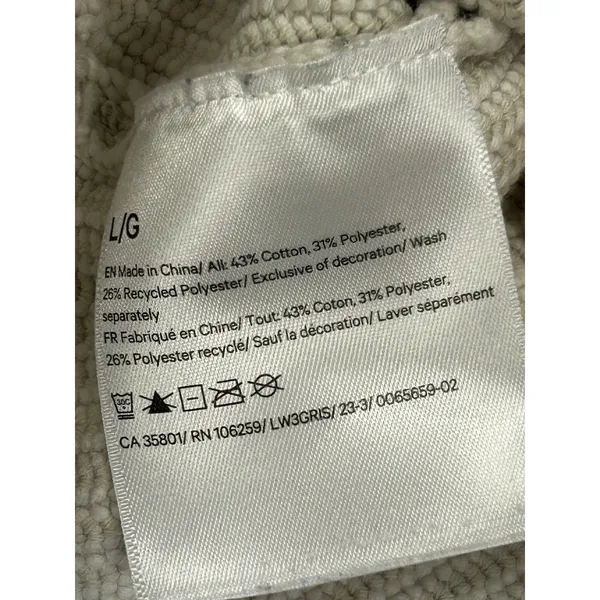 Lululemon Ribbed Sweater Womens Large Ivory Beige Cotton Blend Jumper Stretch - Image 3